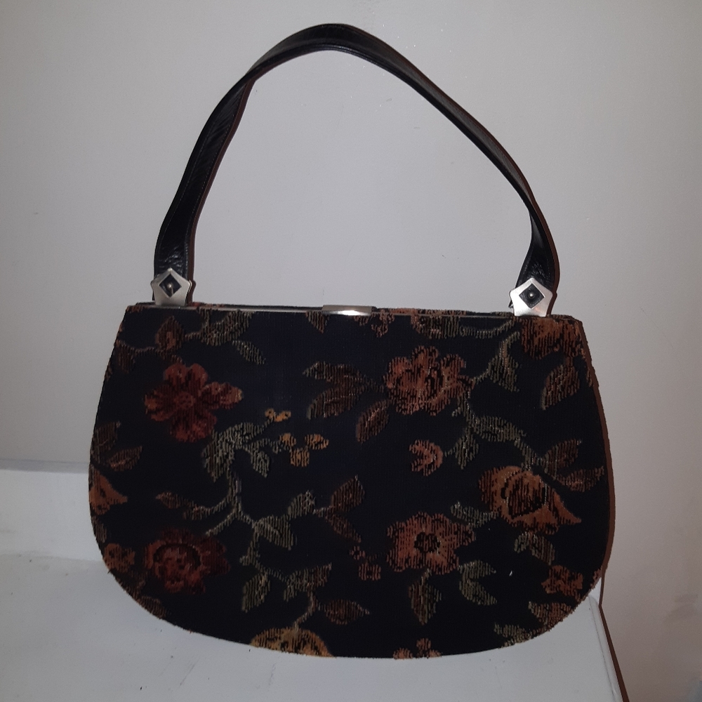 Vintage Fiesta Women's hands Bag needlepoint multicolore made In Canada 14"X10" - Picture 4 of 10